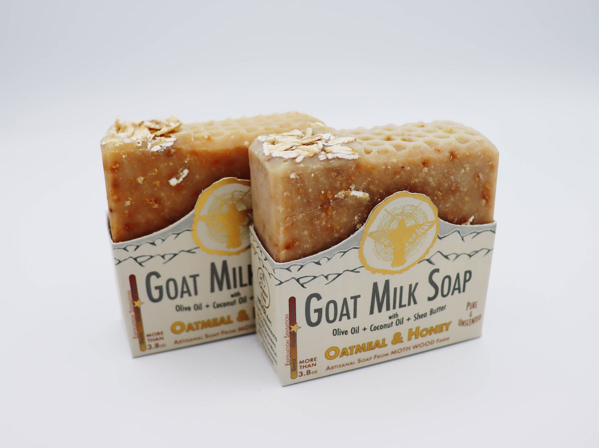 Oatmeal & Honey Goat Milk Soap with Wooden Dish