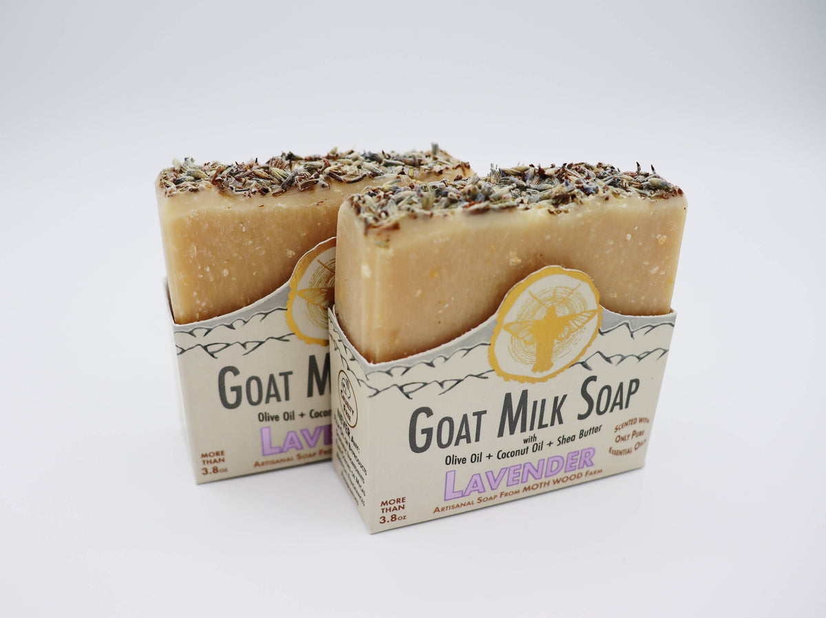 Lavender Goat Milk Soap with Wooden Dish