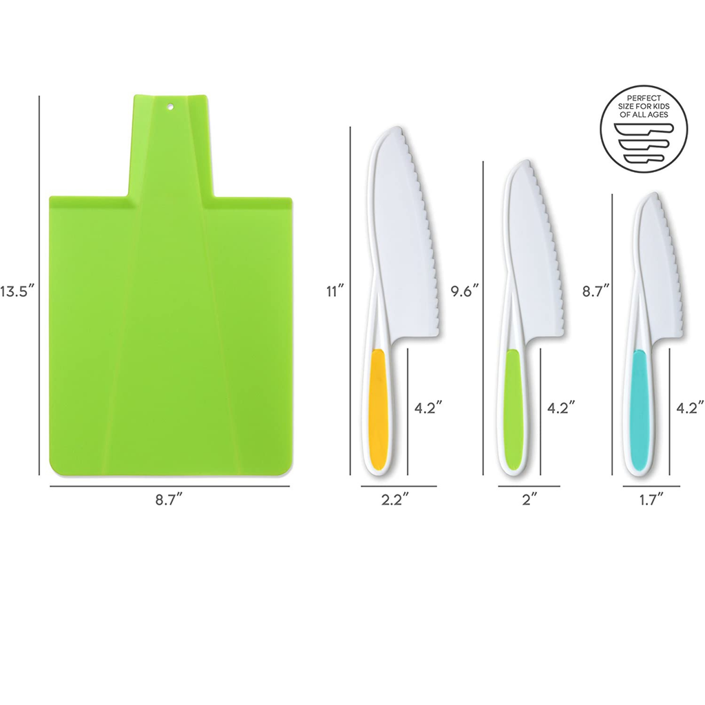 Kids Safe Knife Set and Foldable Cutting Board Set