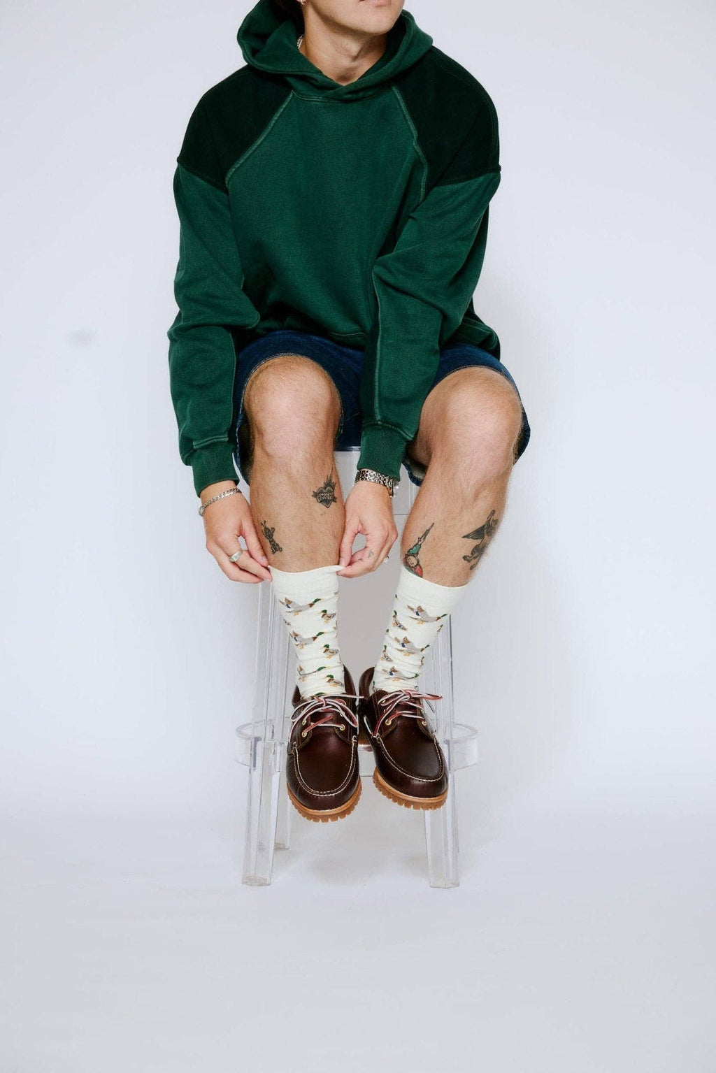 Duck Socks: Cream / One size