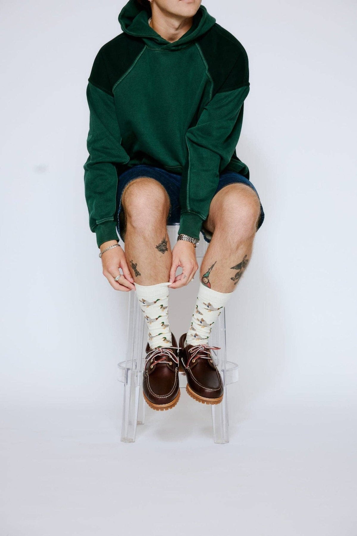 Duck Socks: Cream / One size