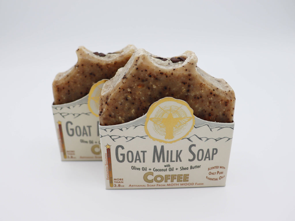 Coffee Goat Milk Soap with Wooden Dish