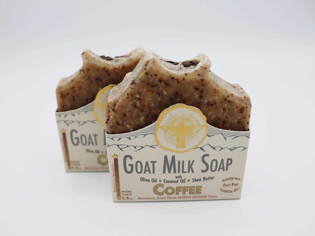 Coffee Goat Milk Soap with Wooden Dish
