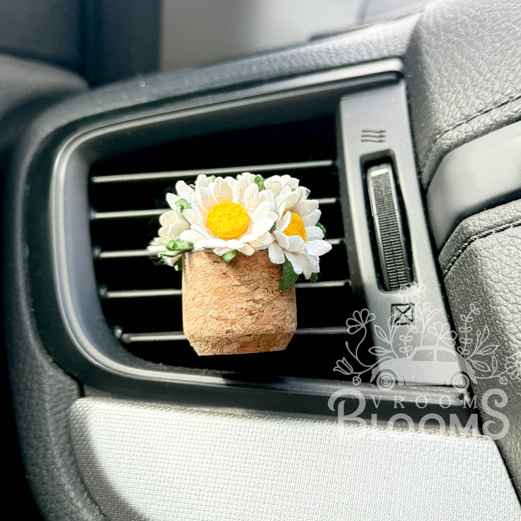 Daisy Flower Vent Clip; Car Air Freshener Diffuser