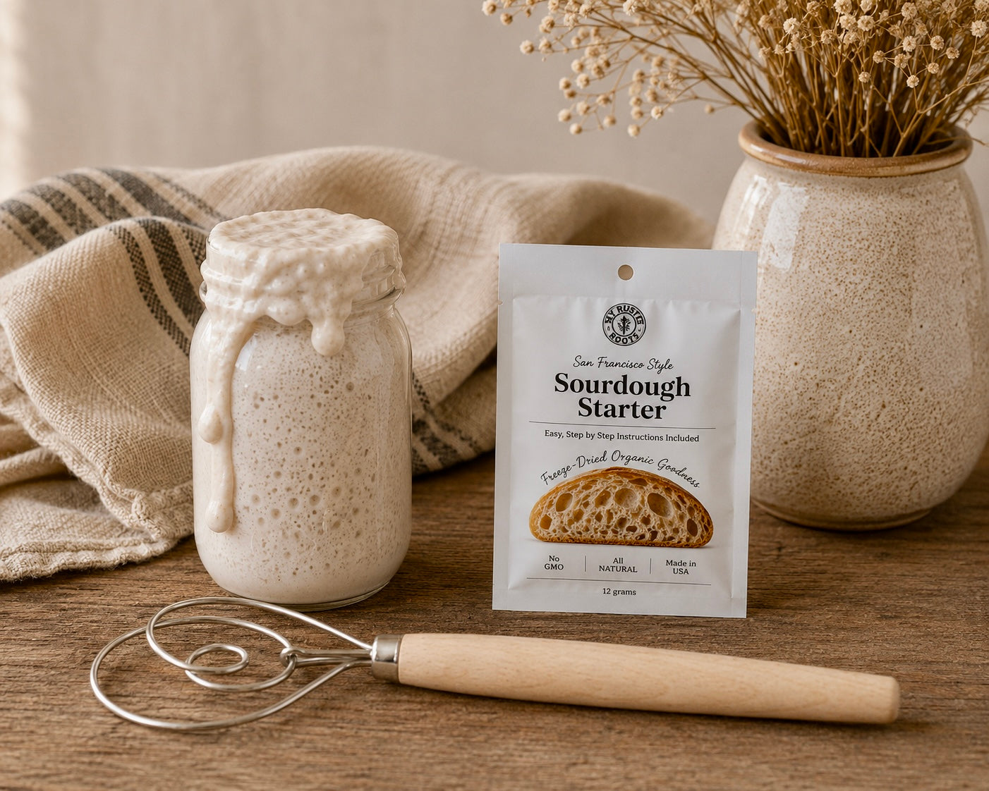 Freeze-Dried Sourdough Starter & Danish Dough Whisk Bundle
