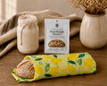 Freeze-Dried Sourdough Starter & Bees Wrap Beeswax Reusable Bread Wrap - Fresh Squeeze Print