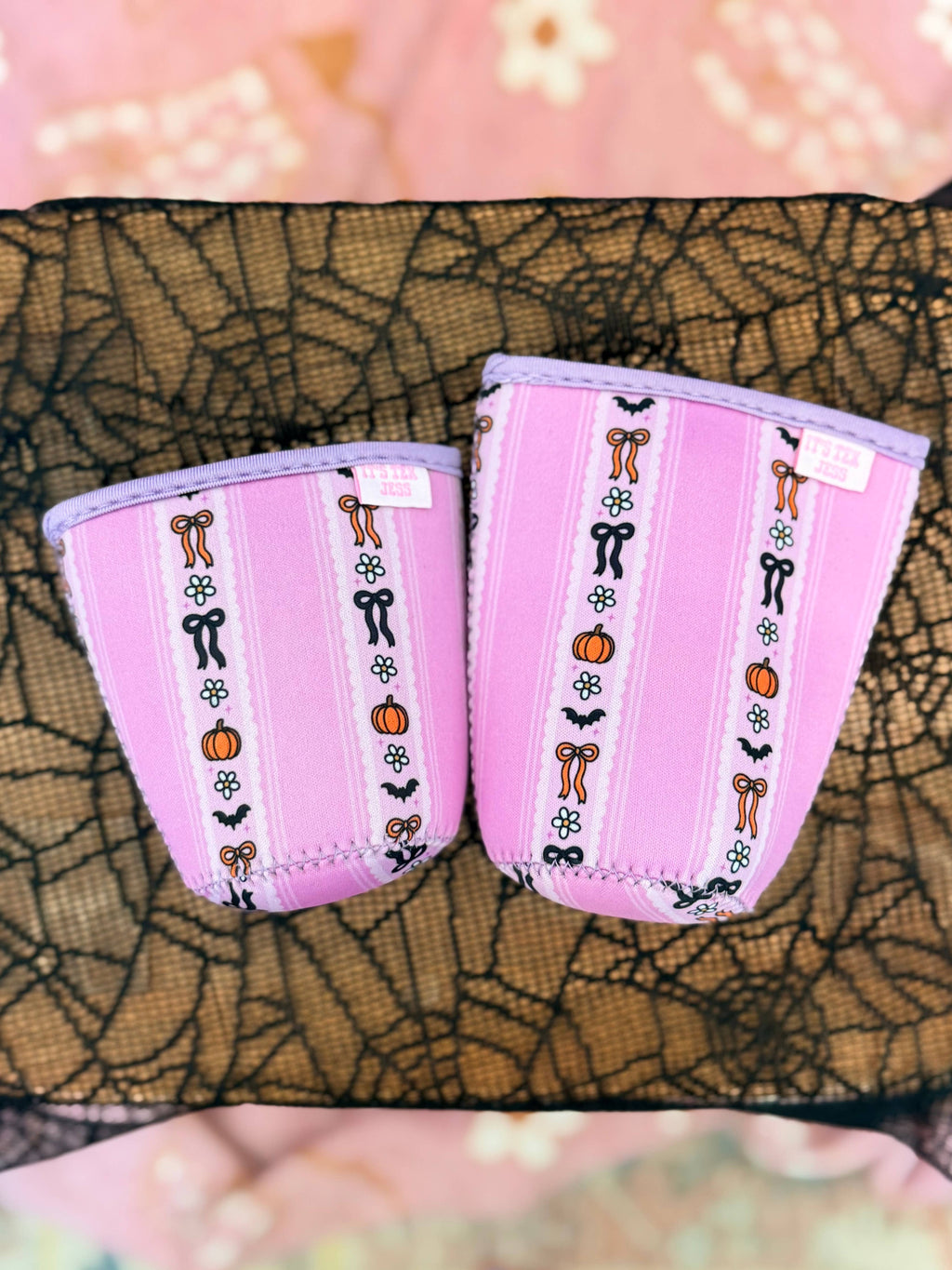 Iced Coffee Sleeve-Cute Pumpkin Stripe