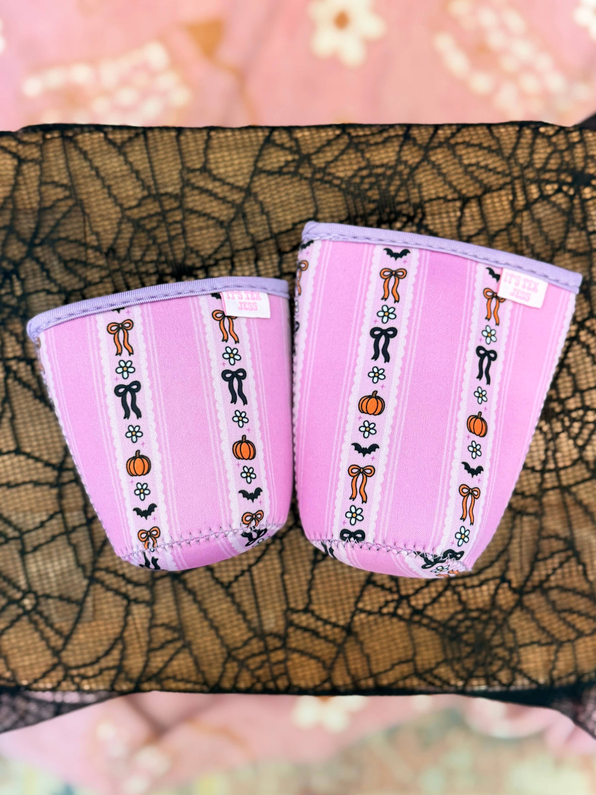 Iced Coffee Sleeve-Cute Pumpkin Stripe