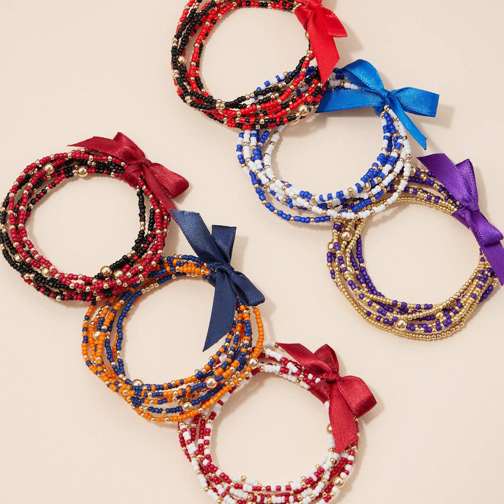 Seed Bead Bracelet Set | Game Day Colors