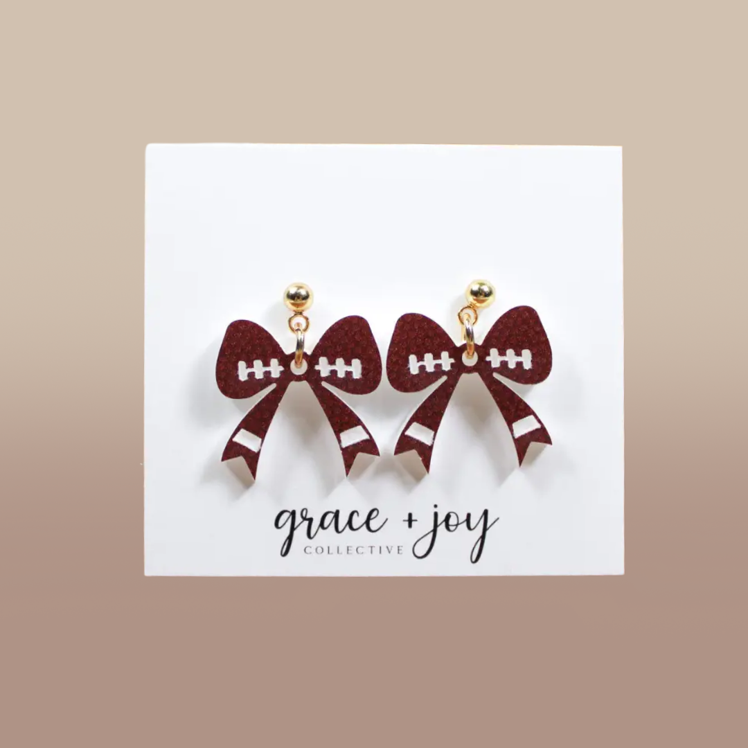 Football Bow Earrings