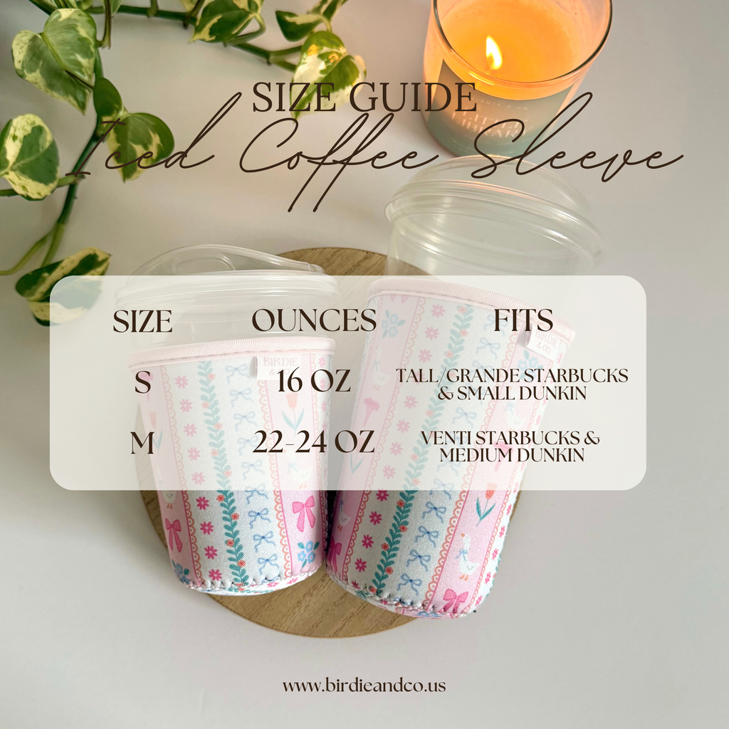 Floral Diamond Iced Coffee Sleeve