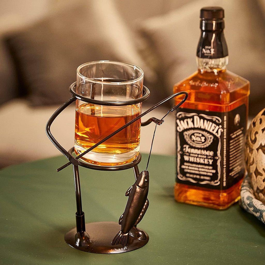 Metal Fisherman Cup Holder for Wine, Whiskey and Water Glass
