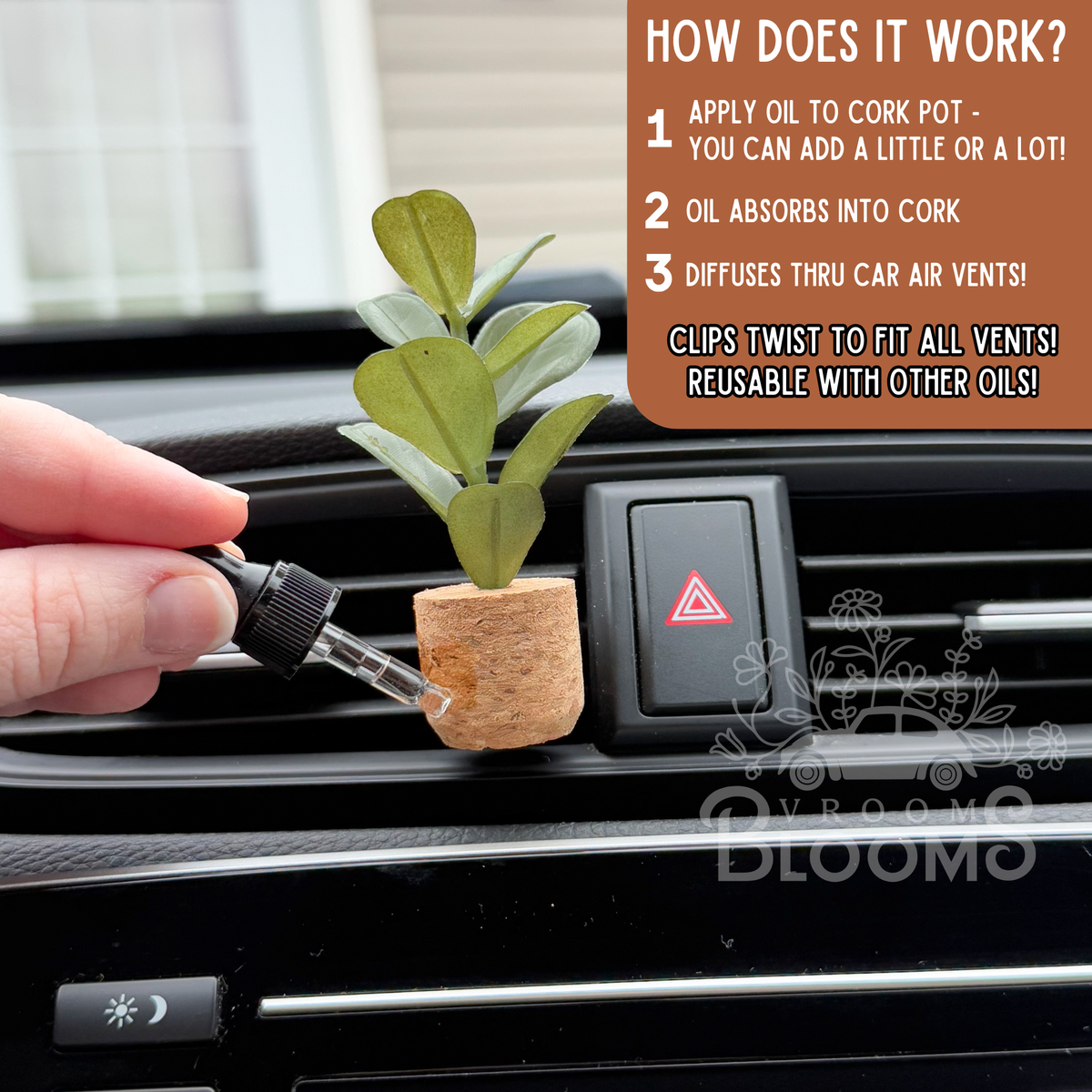 Fiddle Plant Vent Clip; Car Air Freshener Diffuser