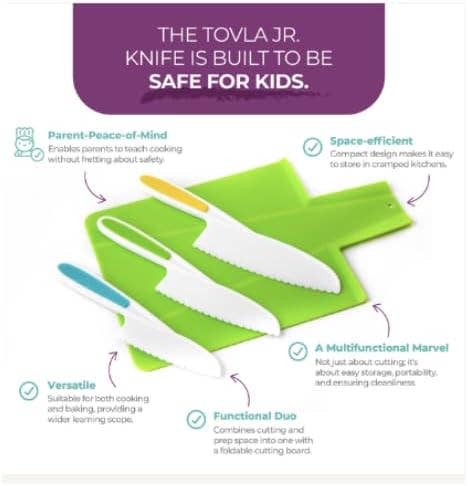 Kids Safe Knife Set and Foldable Cutting Board Set