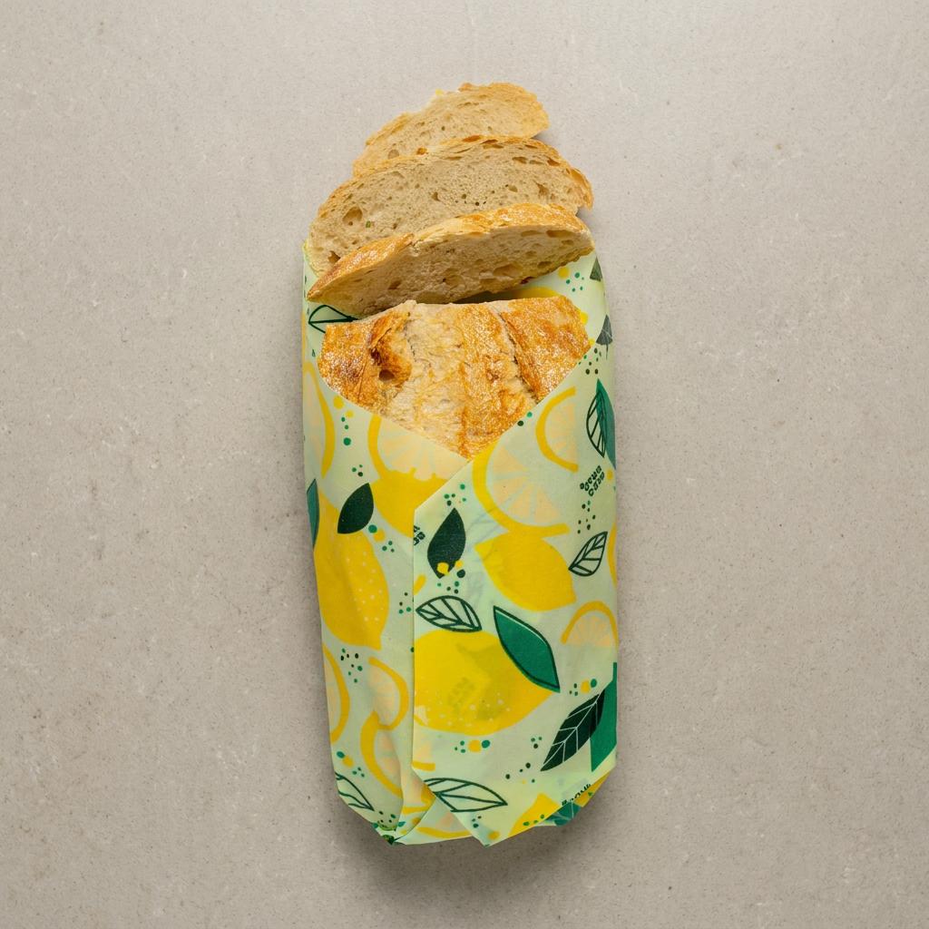 Freeze-Dried Sourdough Starter & Bees Wrap Beeswax Reusable Bread Wrap - Fresh Squeeze Print