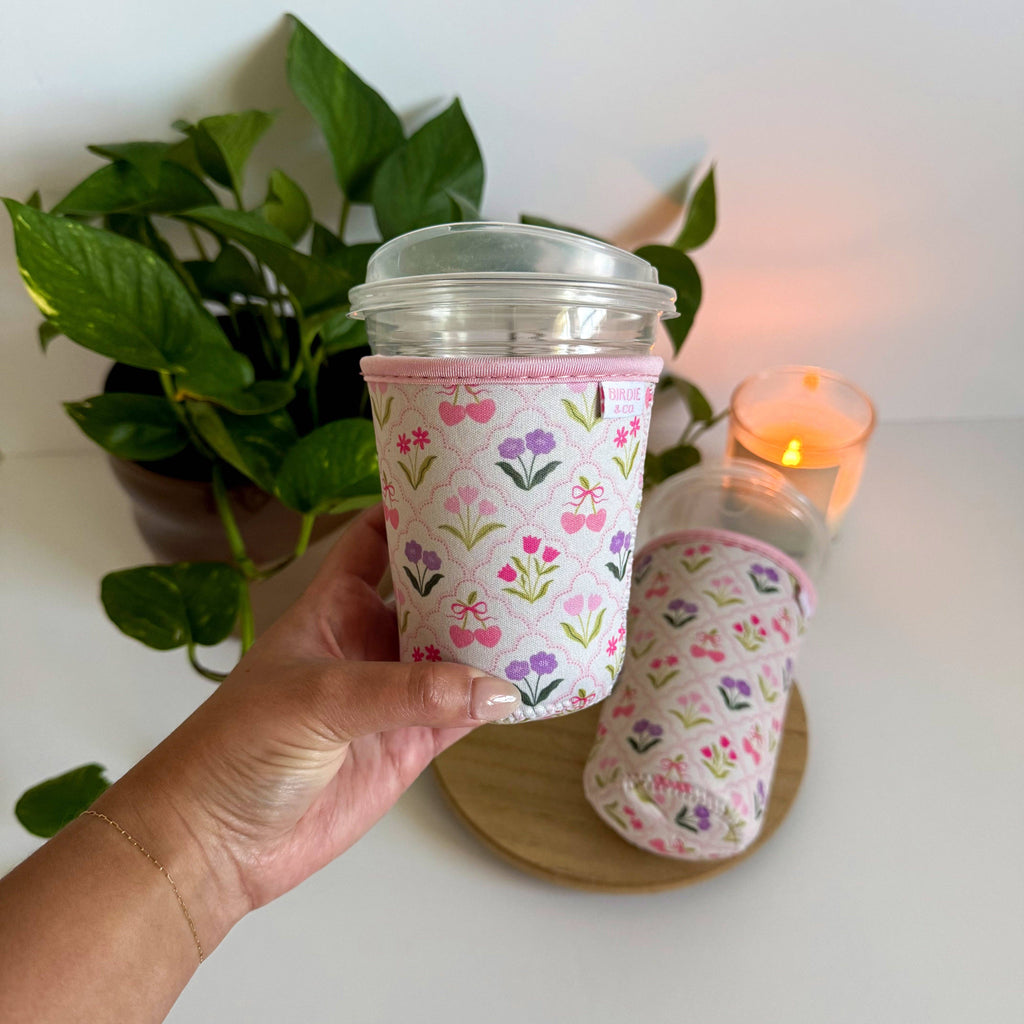 Floral Diamond Iced Coffee Sleeve