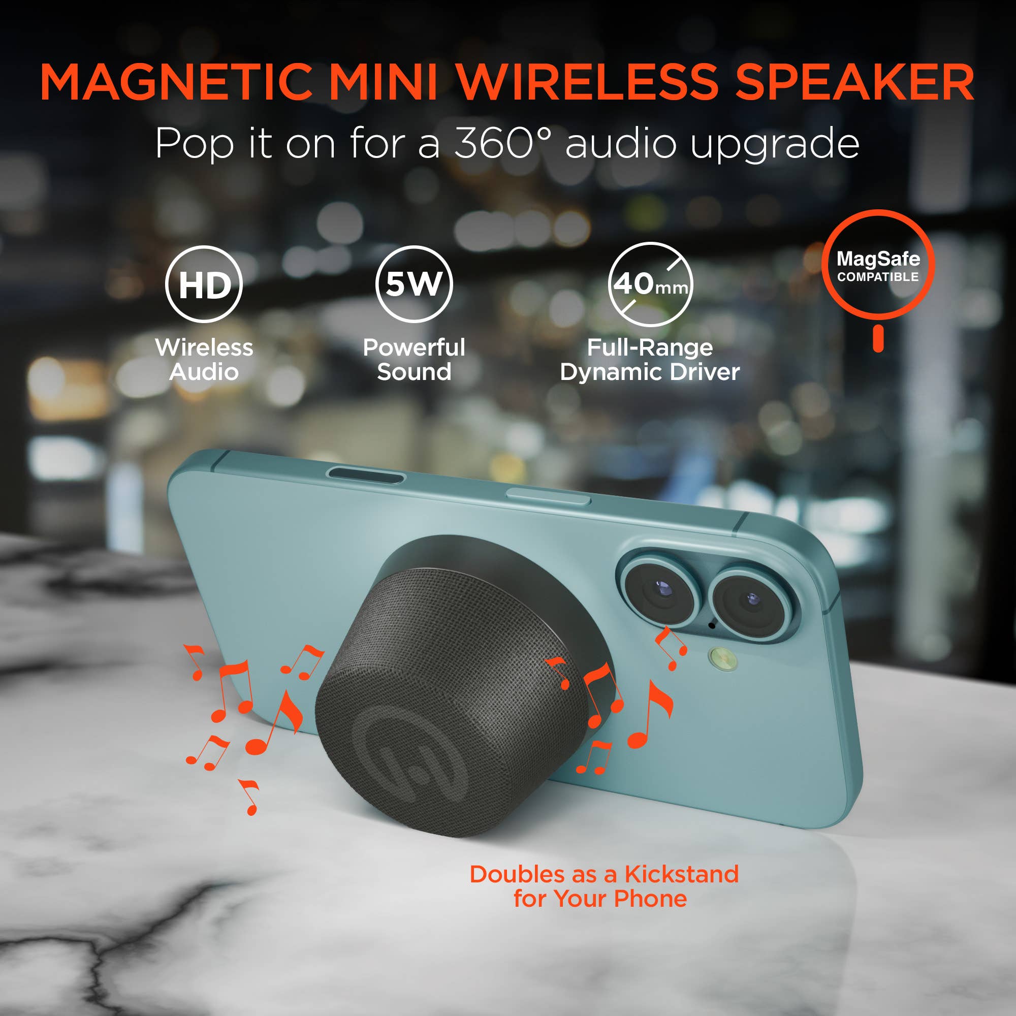 MagSafe-Compatible Pocket Popper Magnetic Mini Wireless Speaker