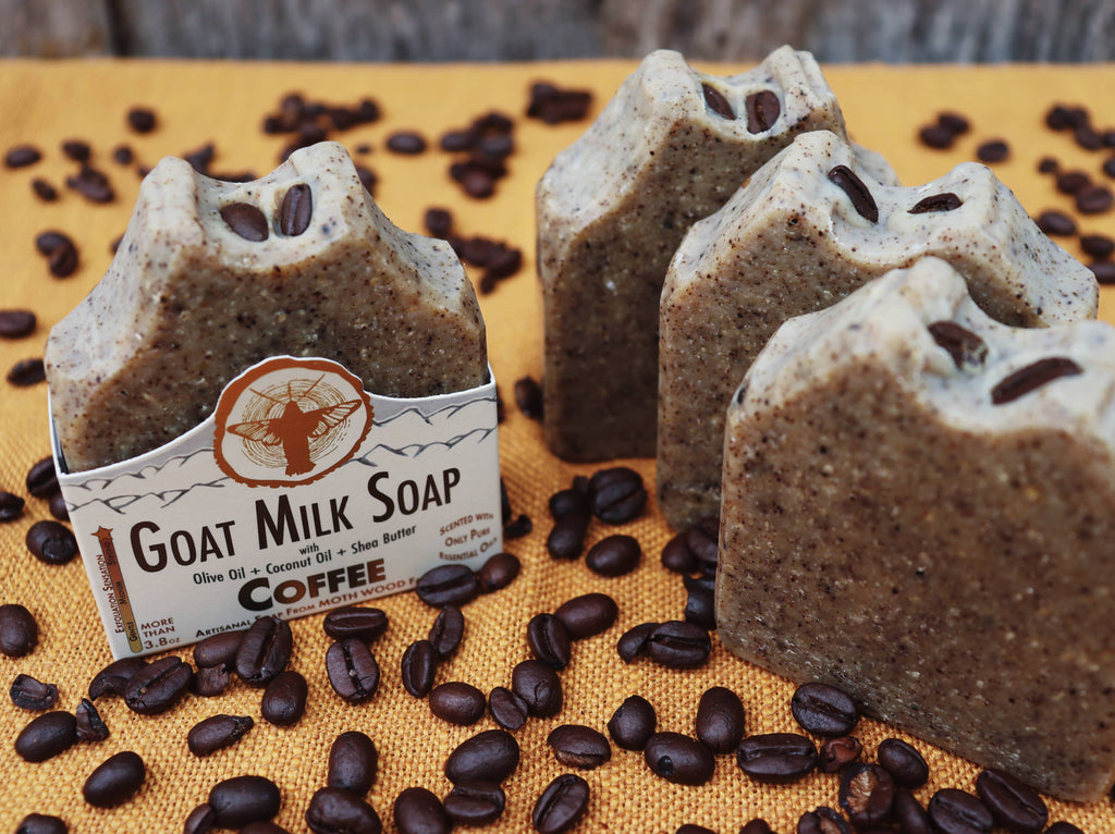 Coffee Goat Milk Soap with Wooden Dish
