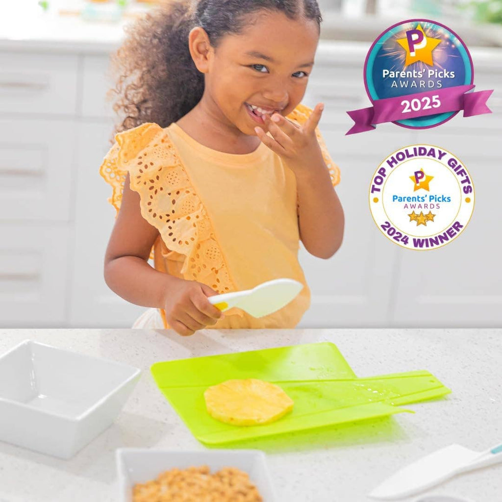 Kids Safe Knife Set and Foldable Cutting Board Set