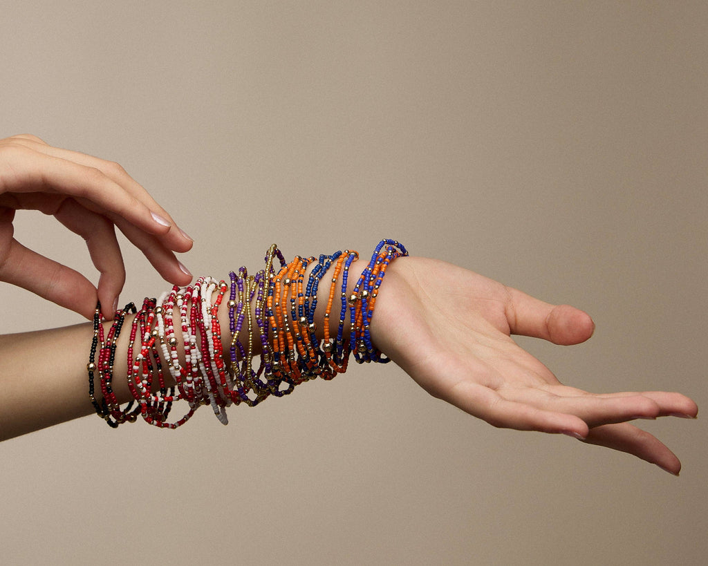 Seed Bead Bracelet Set | Game Day Colors