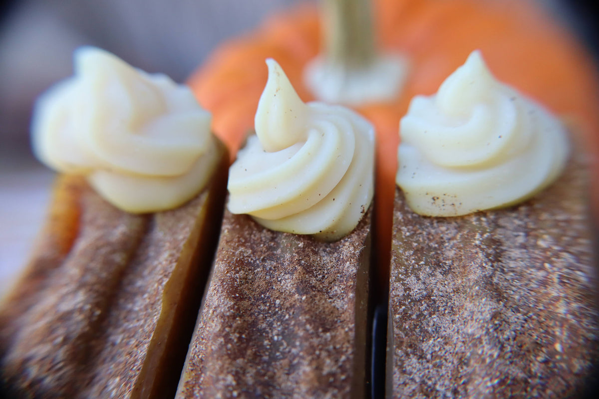 Pumpkin Pie Goat Milk Soap with Wooden Dish