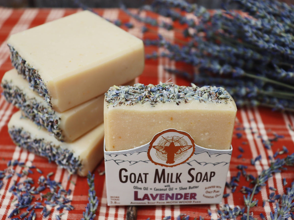 Lavender Goat Milk Soap with Wooden Dish