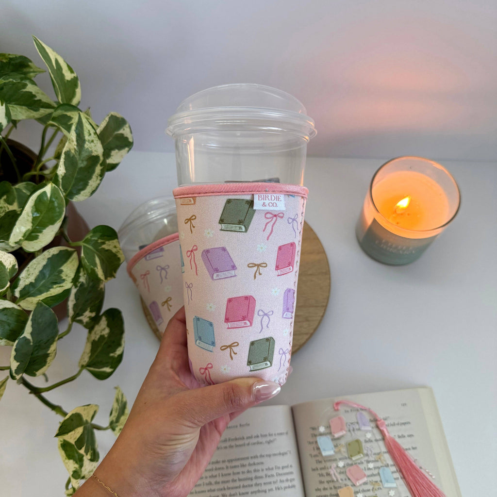 Pastel Book Lover Iced Coffee Sleeve
