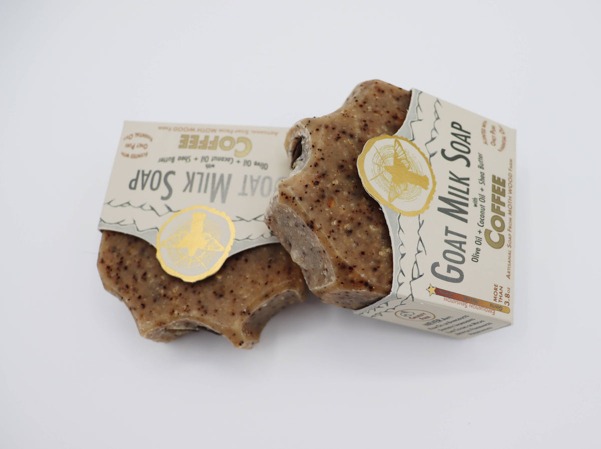 Coffee Goat Milk Soap with Wooden Dish